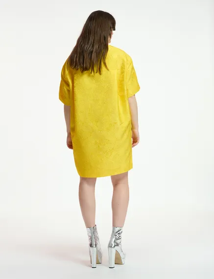 Gele oversized mini-jurk