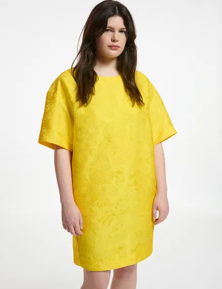 Yellow oversized mini dress