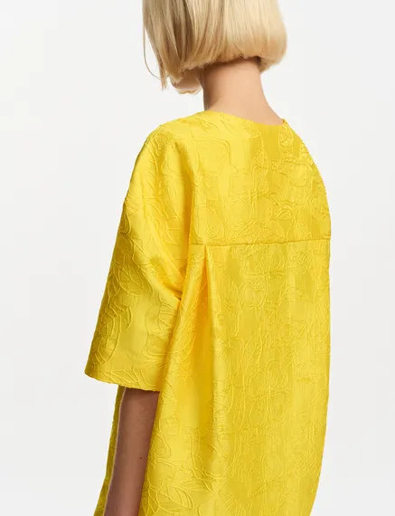 Mini-robe oversize jaune