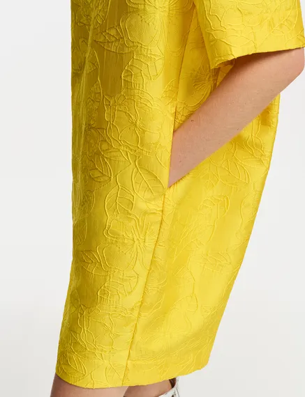 Mini-robe oversize jaune