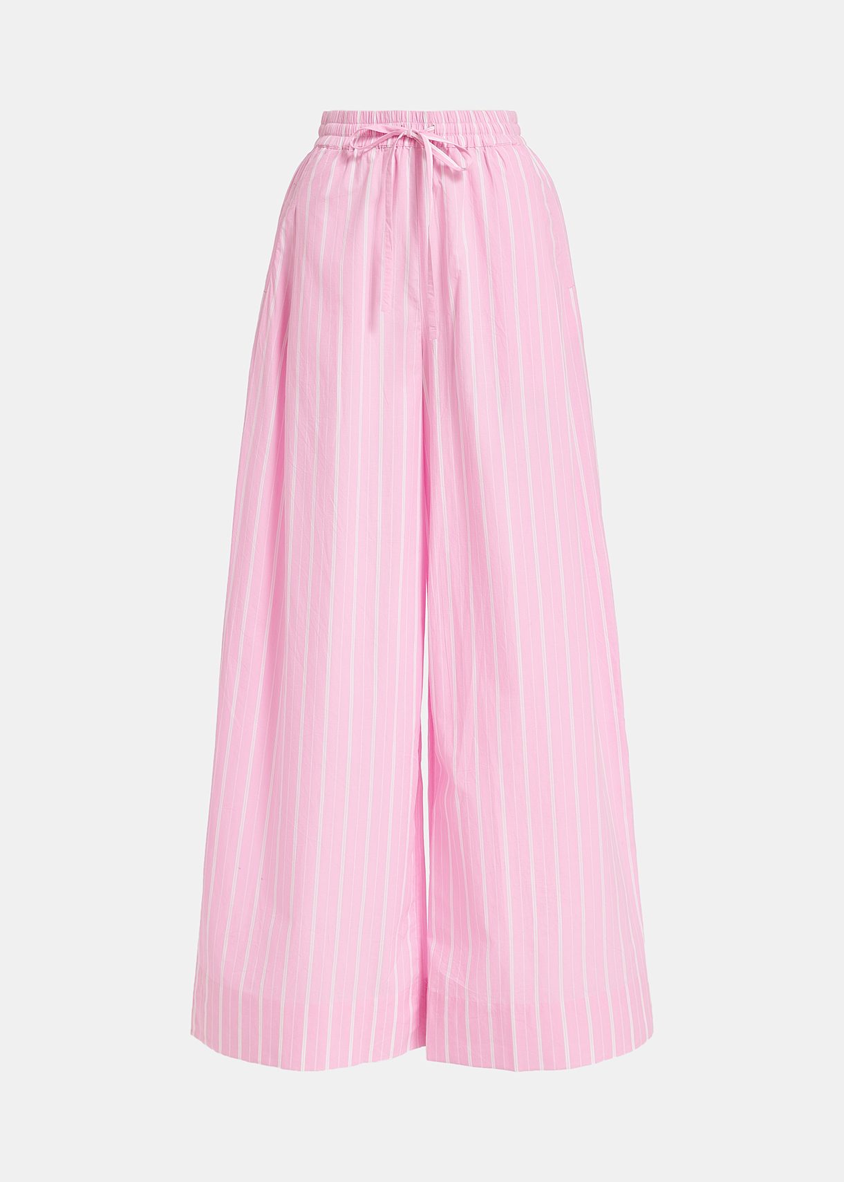 Light pink and white striped cotton pants