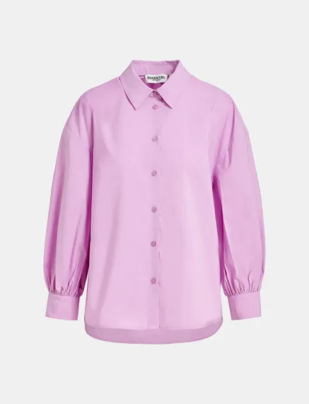 Lilac puffed-sleeves shirt