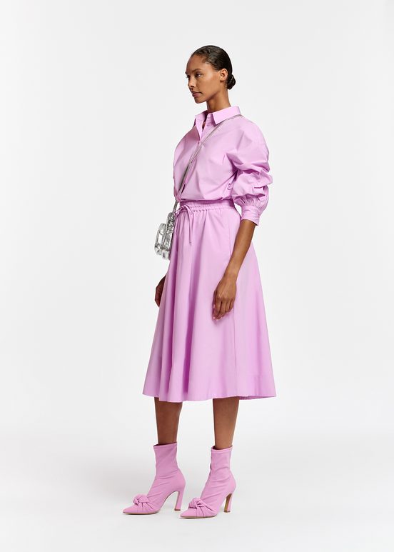 Lilac puffed-sleeves shirt