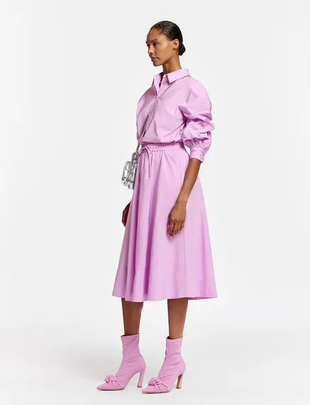 Lilac puffed-sleeves shirt