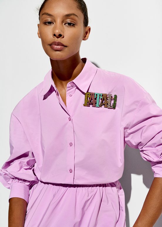 Lilac puffed-sleeves shirt