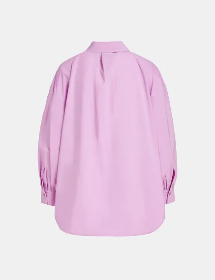 Lilac puffed-sleeves shirt