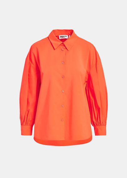 Orange puffed-sleeves shirt