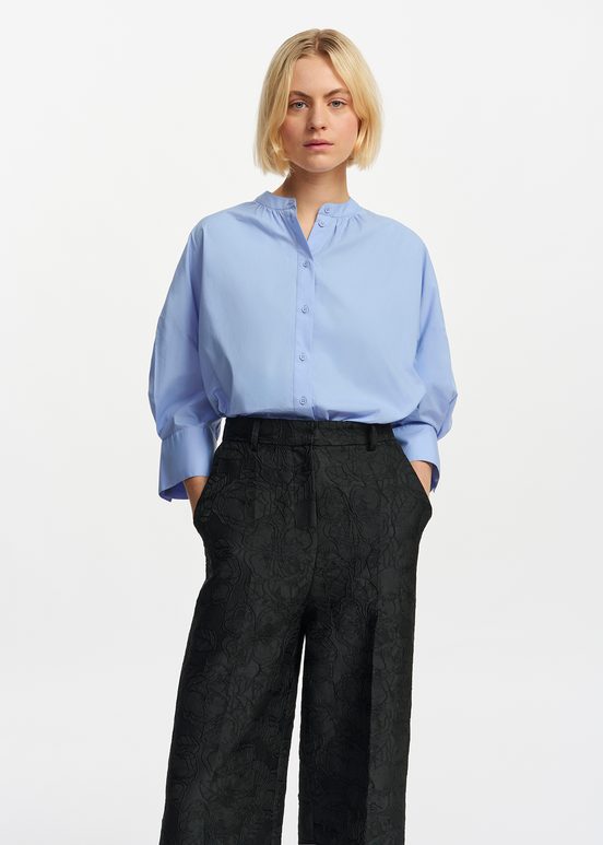 Blue oversized cotton shirt