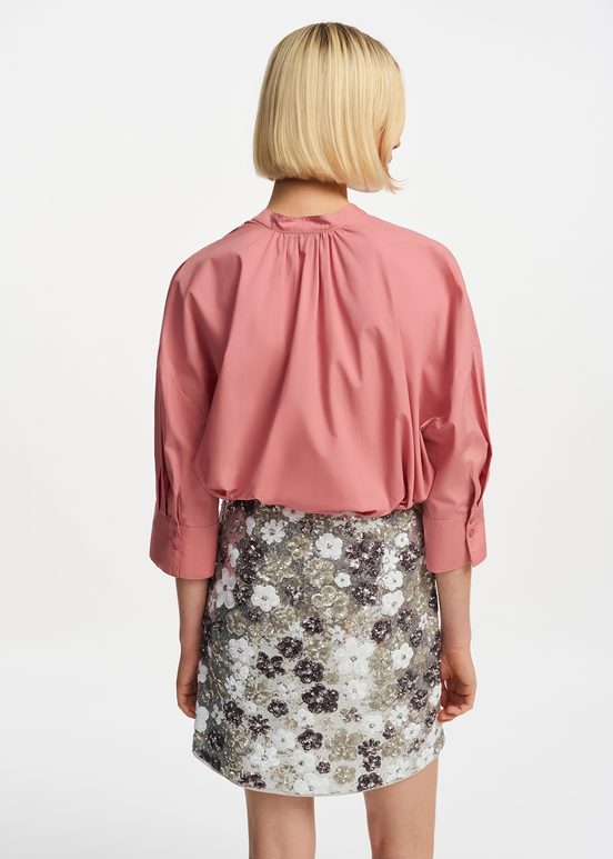 Chemisier oversize en coton vieux rose