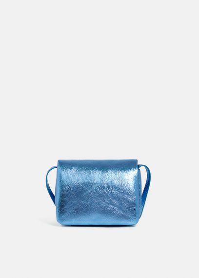 Blue metallic shoulder bag