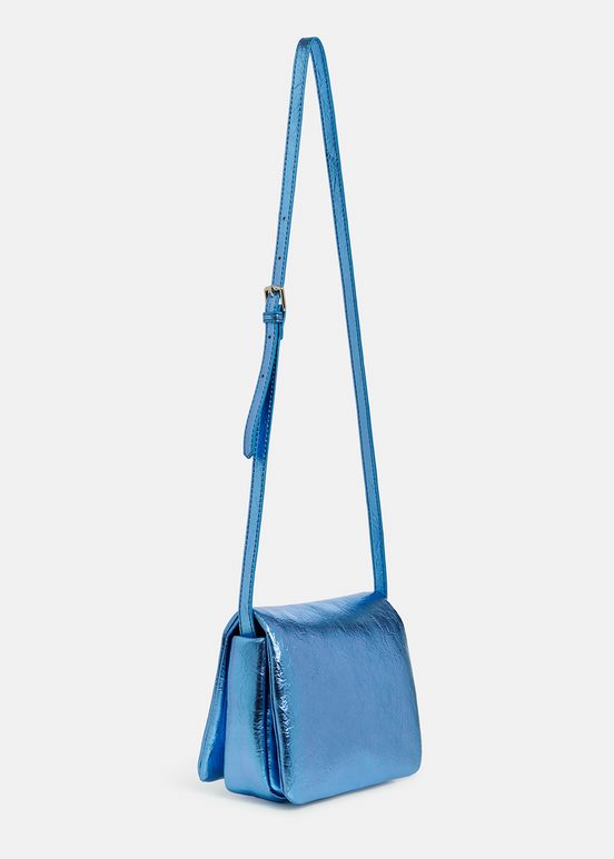 Blue metallic shoulder bag