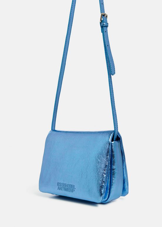 Blue metallic shoulder bag