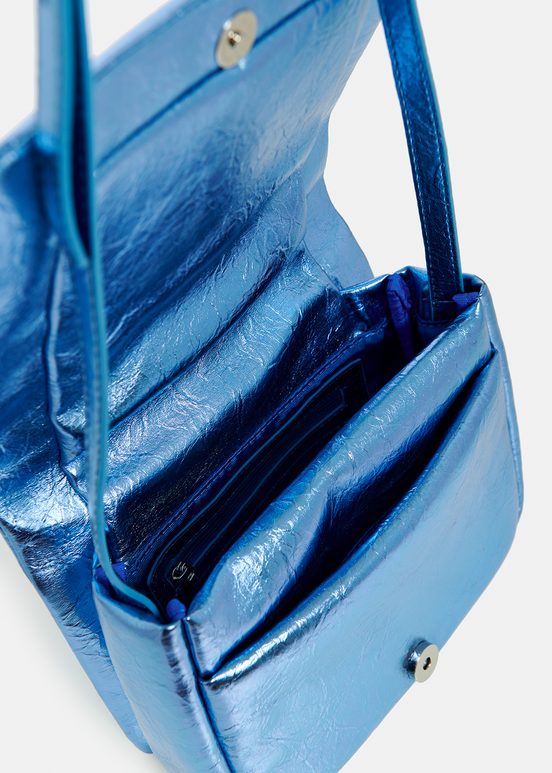 Blue metallic shoulder bag