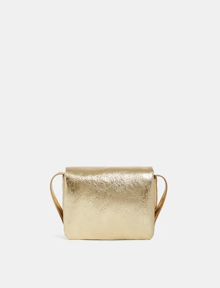 Gold metallic shoulder bag