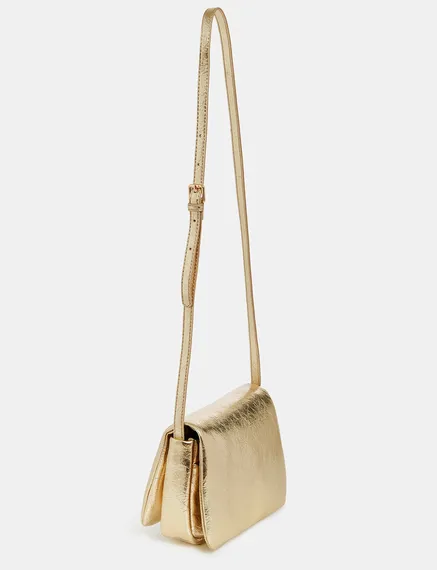 Gold metallic shoulder bag