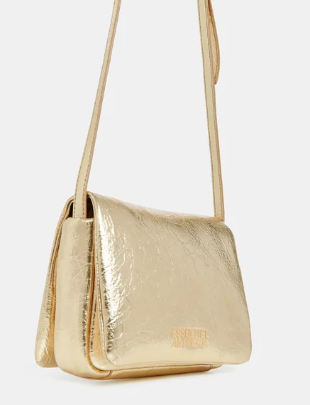 Gold metallic shoulder bag