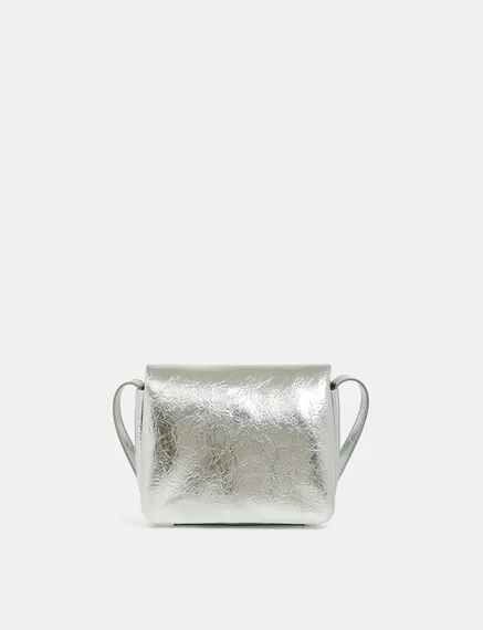 Silver metallic shoulder bag