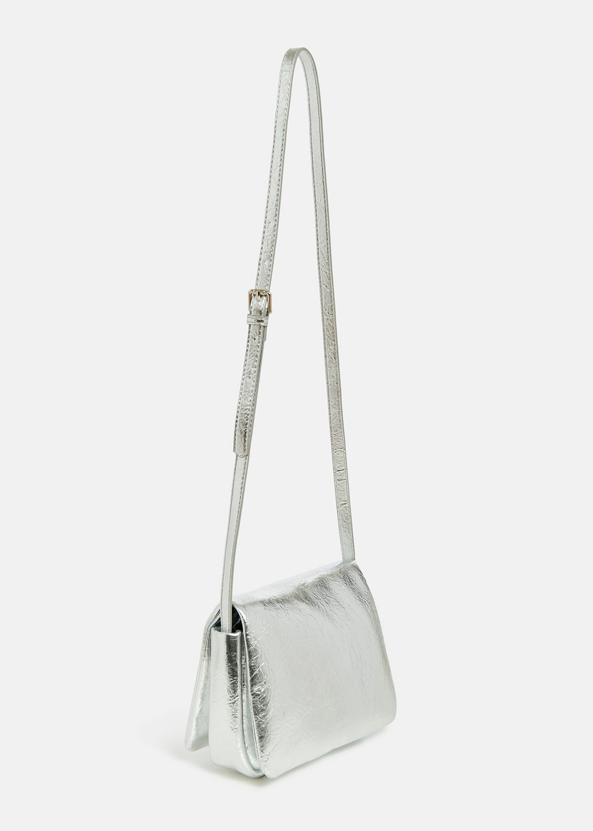 Silver metallic clearance leather crossbody bag