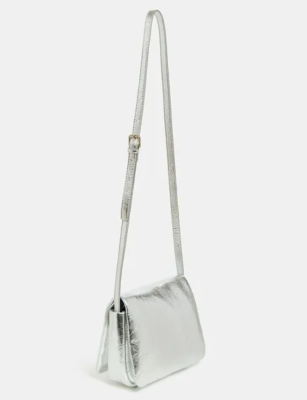 Silver metallic shoulder bag