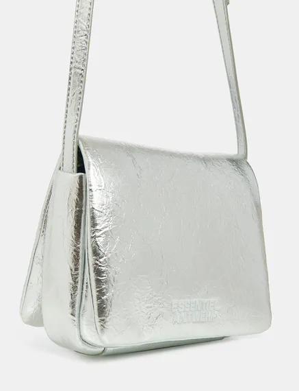 Silver metallic shoulder bag