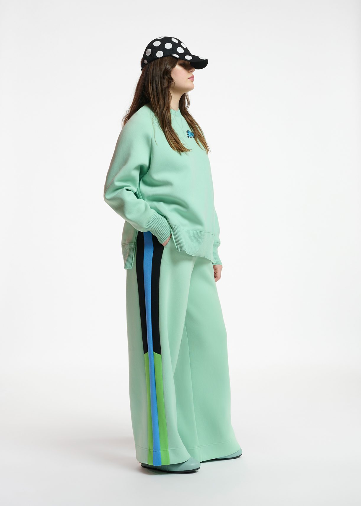 Mint green track online pants