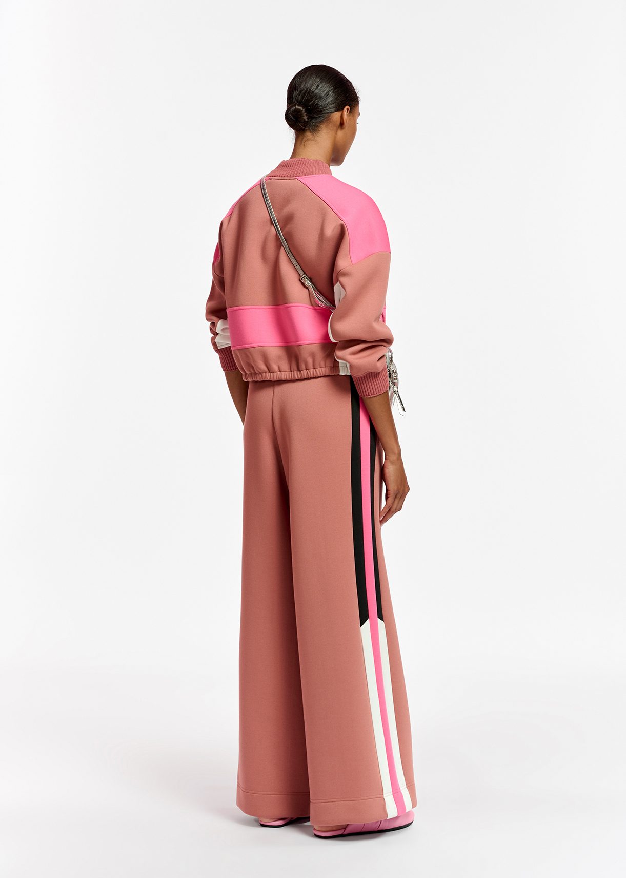 Black and best sale pink track pants