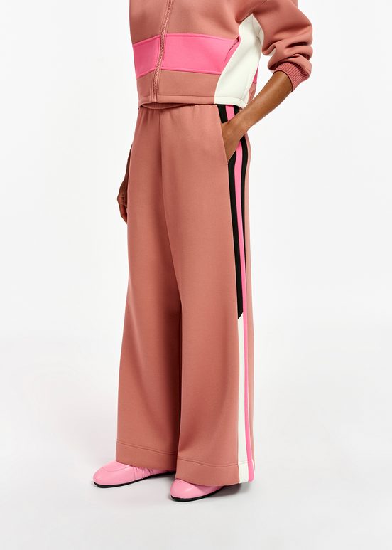 Vintage pink track pants with black and pink stripes