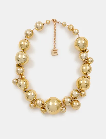 Gold-tone sphere necklace