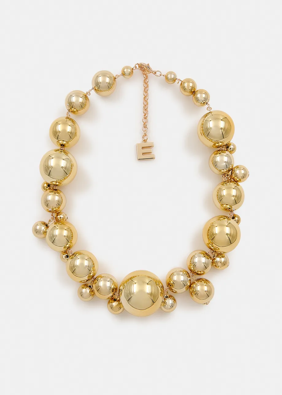 Gold-tone sphere necklace