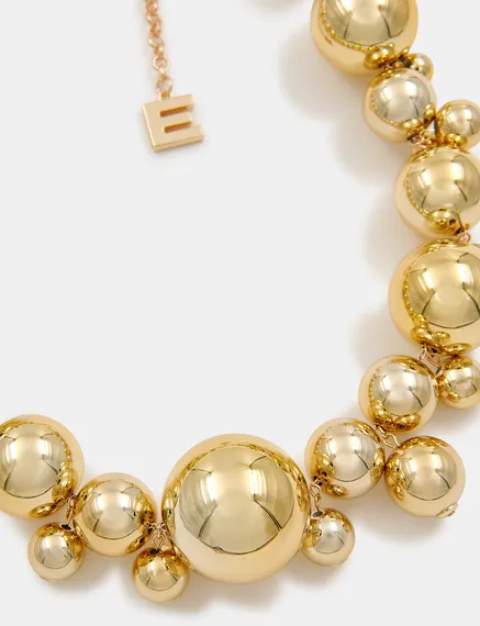 Gold-tone sphere necklace