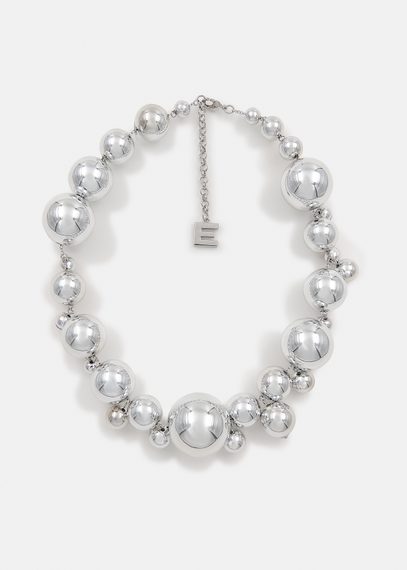 Silver-tone sphere necklace