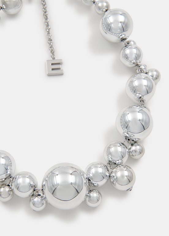 Silver-tone sphere necklace