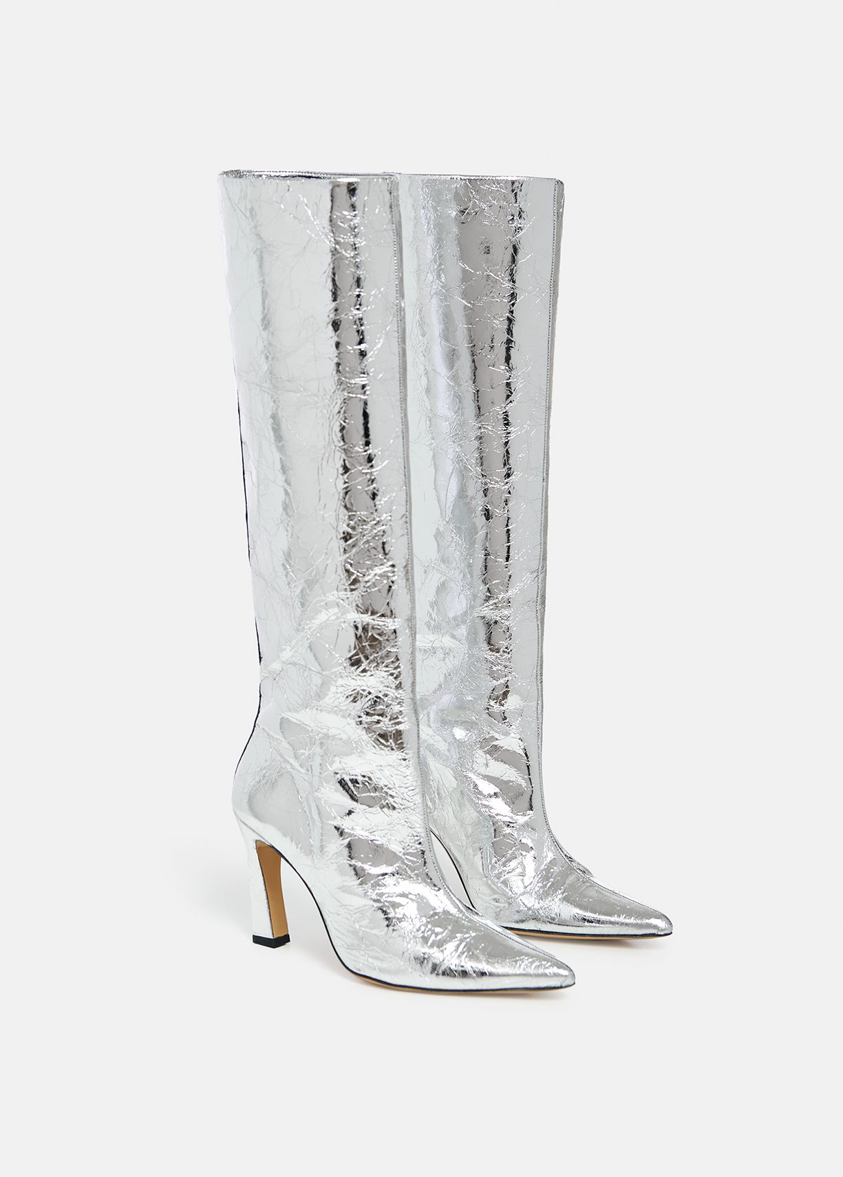 Silver sale patent boots