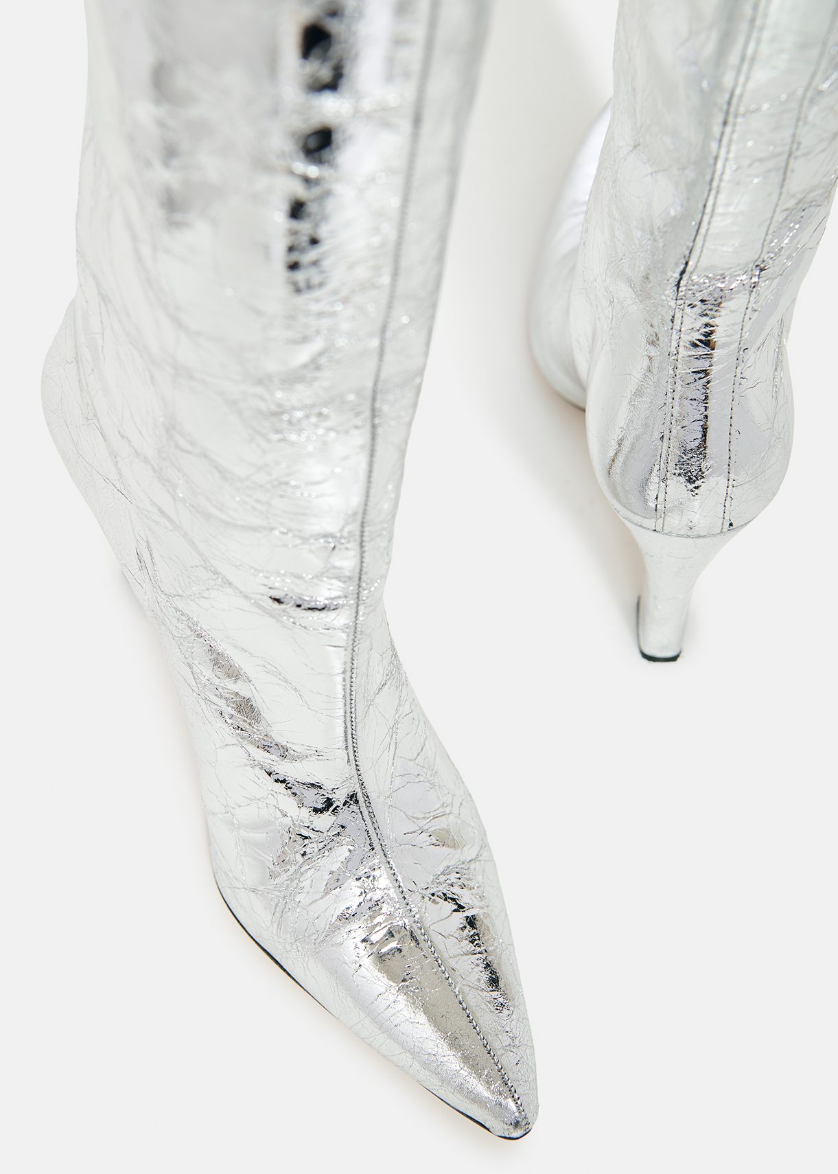 Silver high knee on sale boots