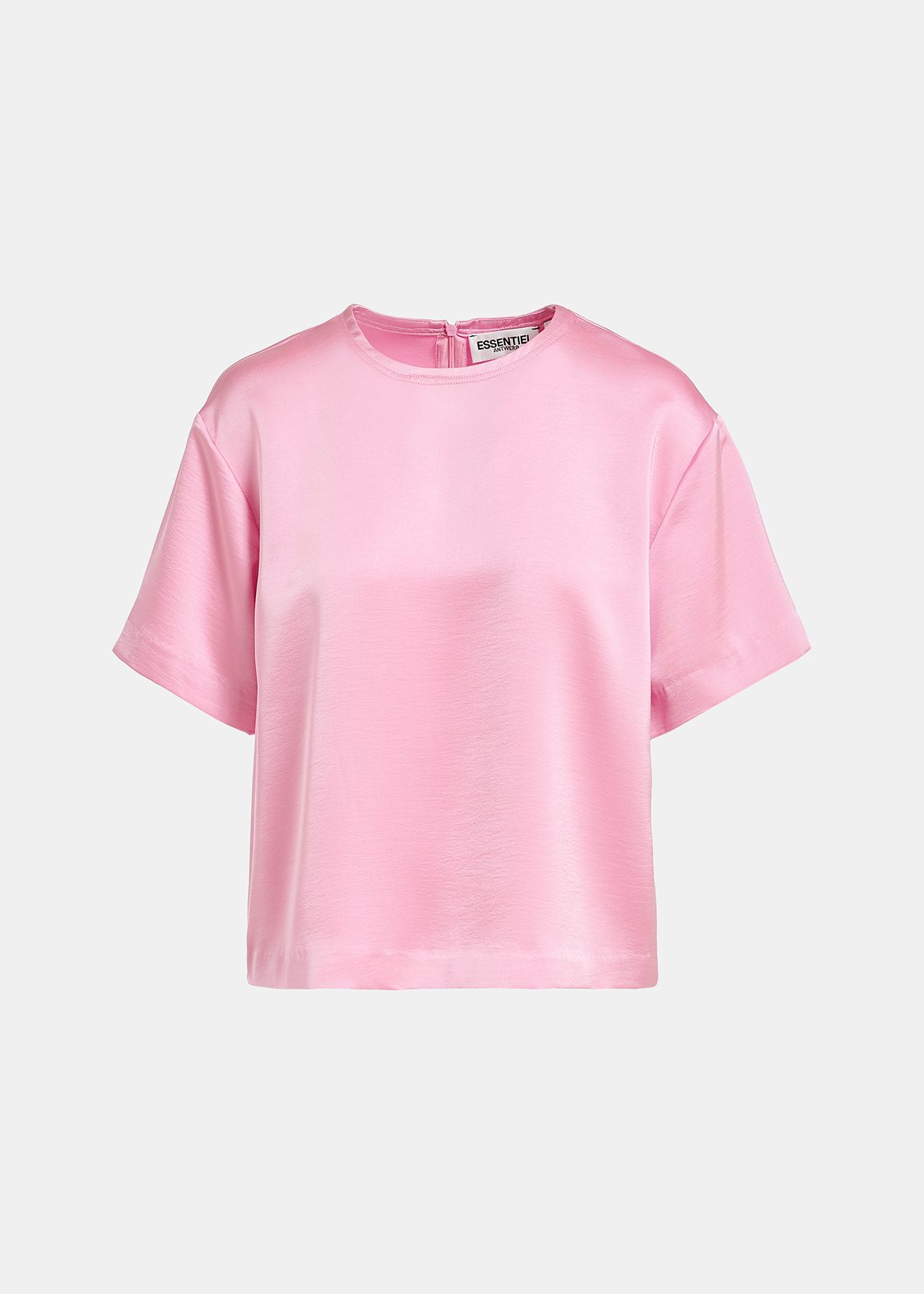 Roze oversized top van satijn