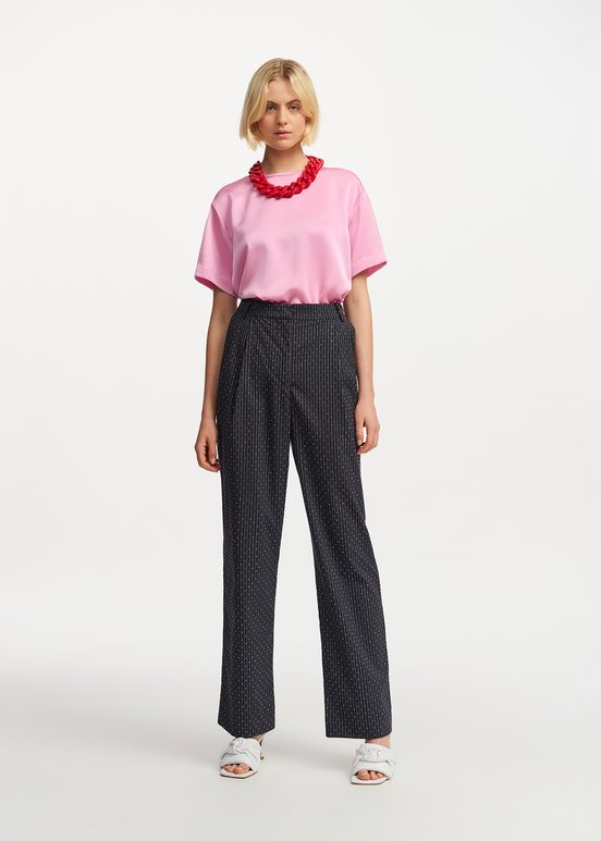 Roze oversized top van satijn