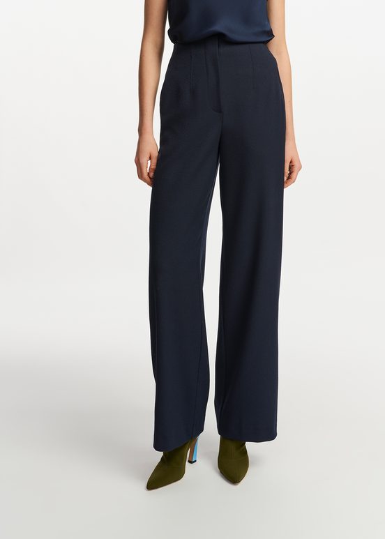 Navy blue straight-leg pants