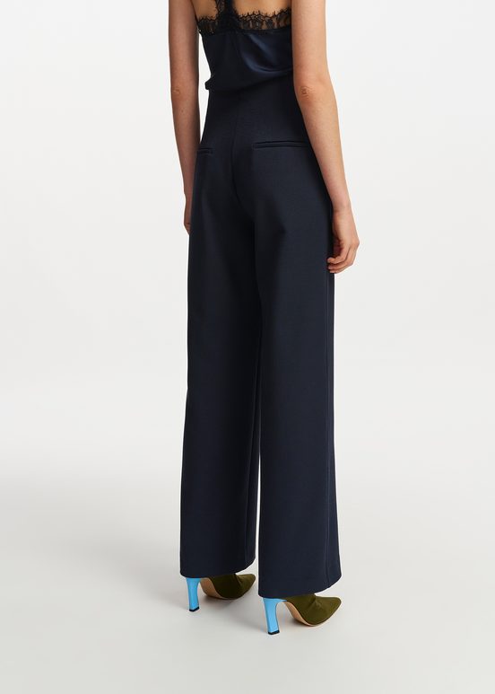 Navy blue straight-leg pants