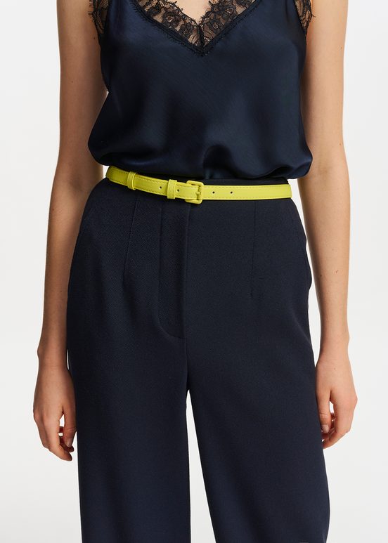 Navy blue straight-leg pants