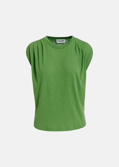 T-shirt vert en coton-lin