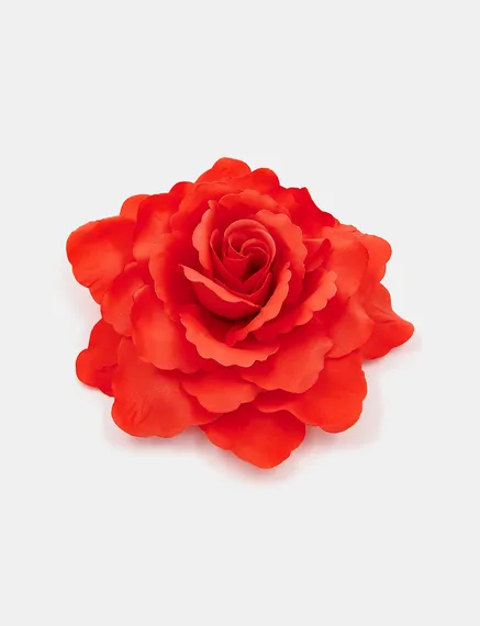 Red flower-shaped brooch