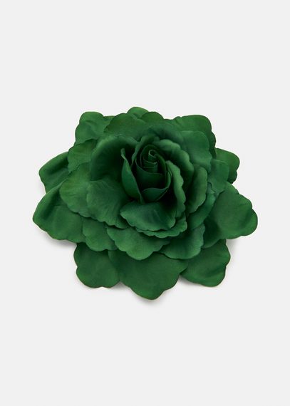 Dark green flower-shaped brooch