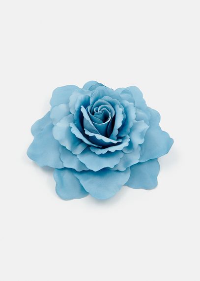 Broche en fleur bleue