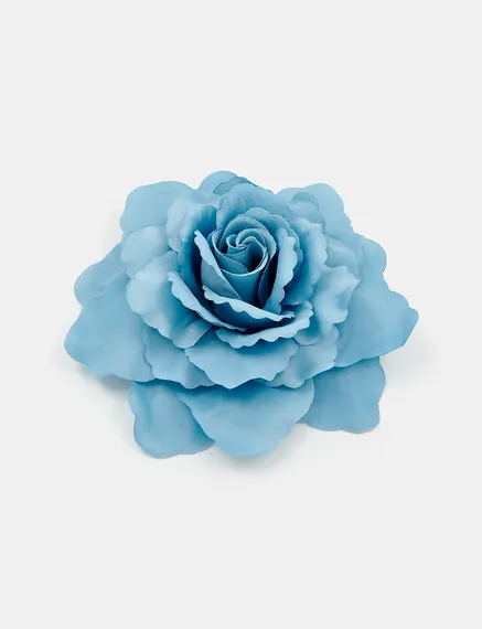 Broche en fleur bleue