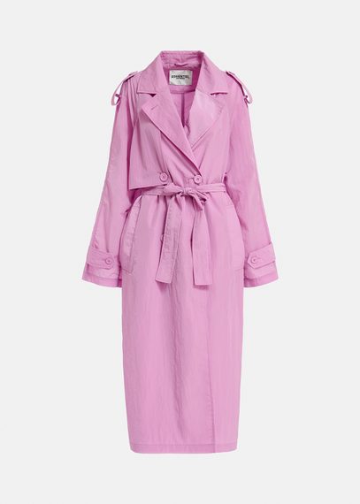 Lilac double-breasted trench coat