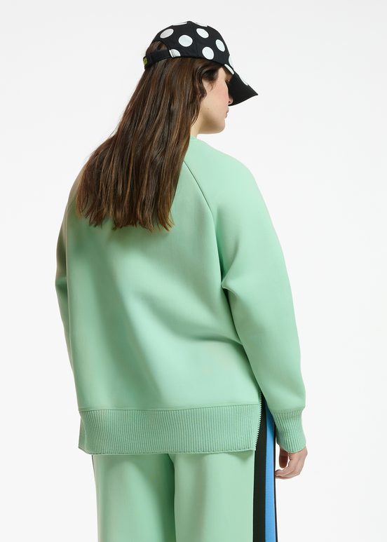 Sweatshirt vert menthe orné de perles