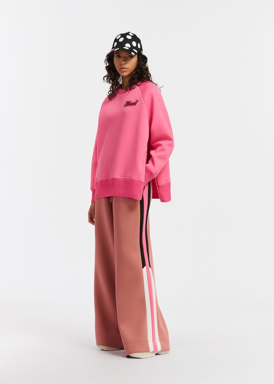 Rosa Sweatshirt mit Perlenverzierung