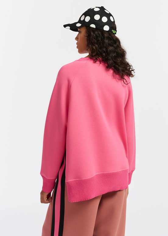 Rosa Sweatshirt mit Perlenverzierung