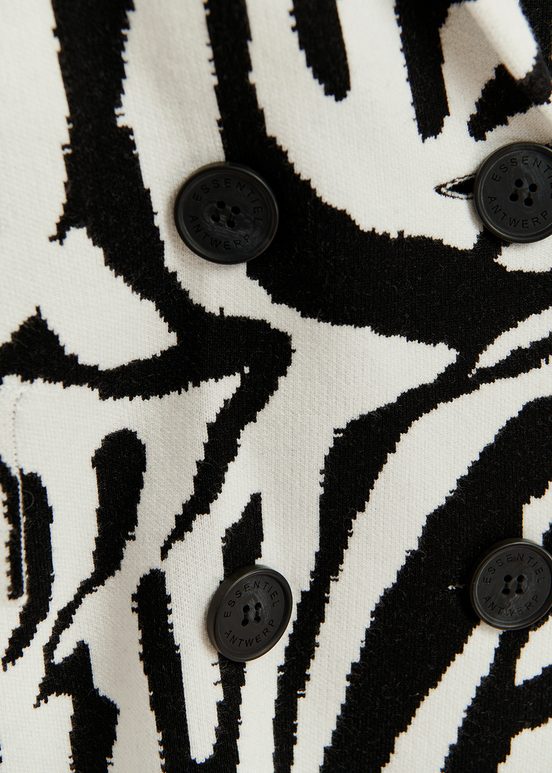 Off-white and black zebra jacquard-knitted jacket