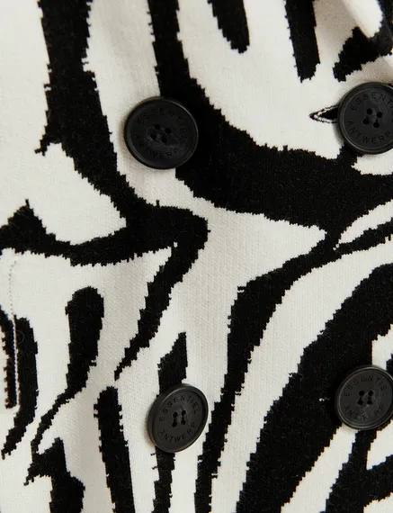 Off-white and black zebra jacquard-knitted jacket